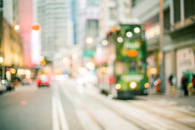 模糊香港街