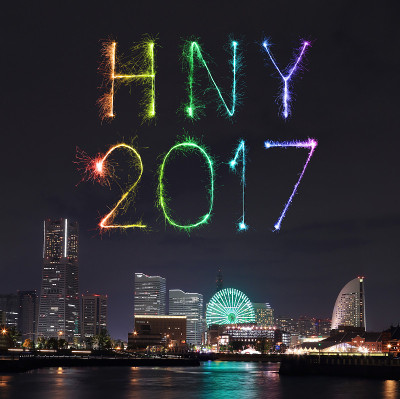 横滨市滨海湾2017年新年焰火