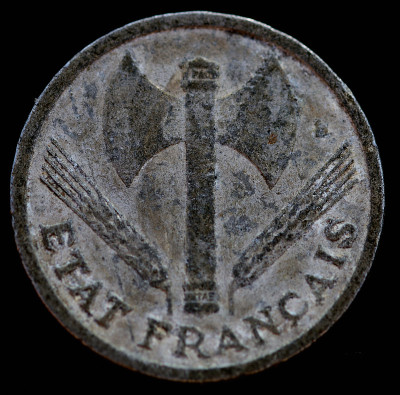 1942年1法郎维希法国国家-轻型硬币正面