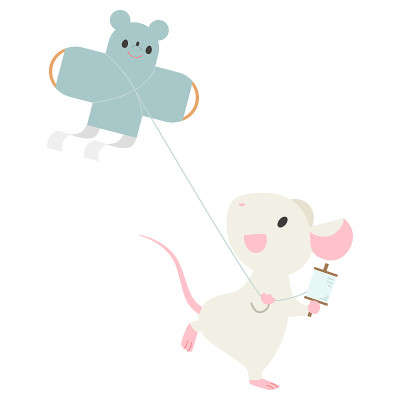 mouse fly a kite