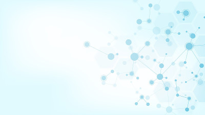 分子的抽象背景。分子结构或DNA链，基因工程，神经网络，创新技术，科学研究。技术、科学和医学概念。