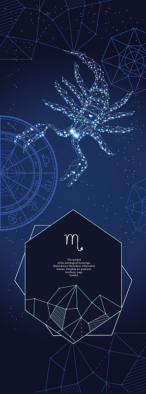 模板占星术旗帜。天蝎星座。