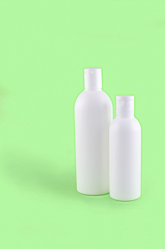White plastic cosmetic bottle shampoo mock-up.