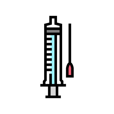 注射器医用颜色图标矢量插图