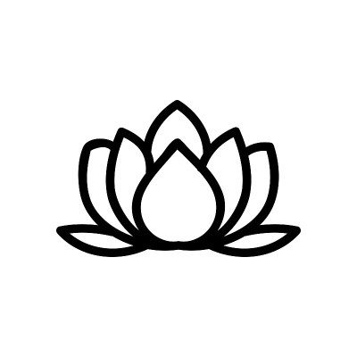荷花符号图标矢量轮廓插图