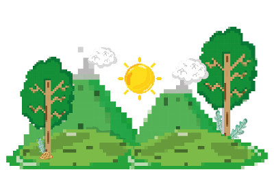 像素化森林风景