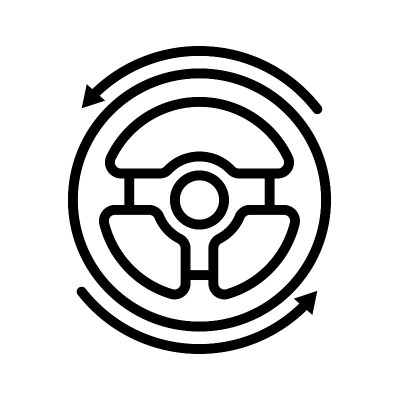 Steering wheel vector icon
