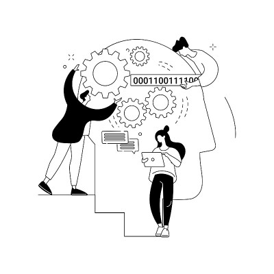 人工智能抽象概念矢量插图。