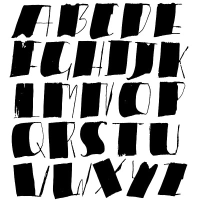 手绘干刷字体。现代刷刻字。摇滚风格的字母。矢量插图。