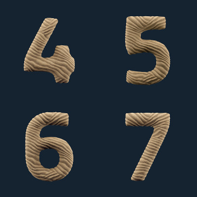 3D渲染的沙字母表