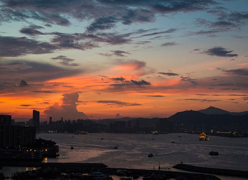 港岛东及维多利亚港景色