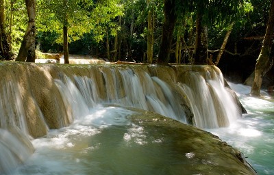 Tad Sae Waterfall，琅琊邦，老挝