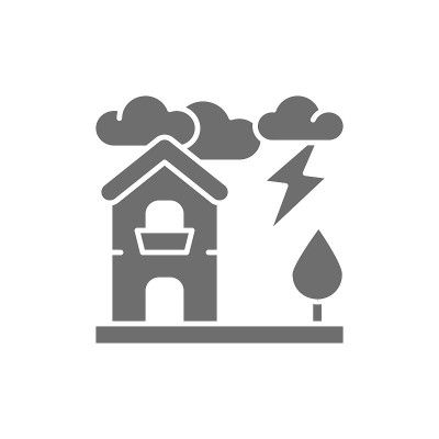 雷暴、闪电、自然灾害、灾变灰色图标。