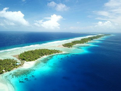 Majuro atoll and Majuro town in Marshall islands