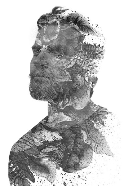 Paintography。一个年轻男子的生动而美丽的肖像