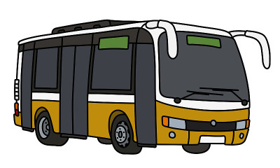 黄色和白色的城市公共汽车