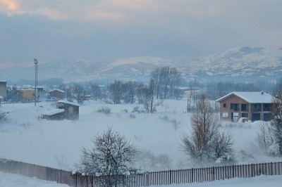 Bojano,莫利塞意大利。美丽的冬天全景