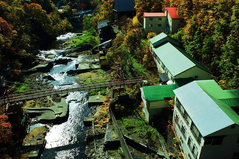 秋景北海道、札幌、中赞井温泉