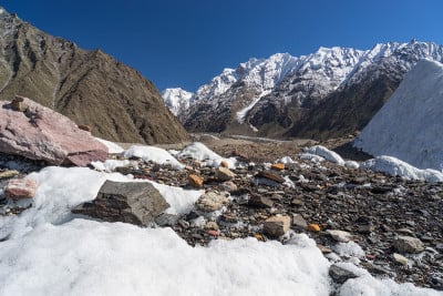 巴基斯坦K2营地沿途的山景