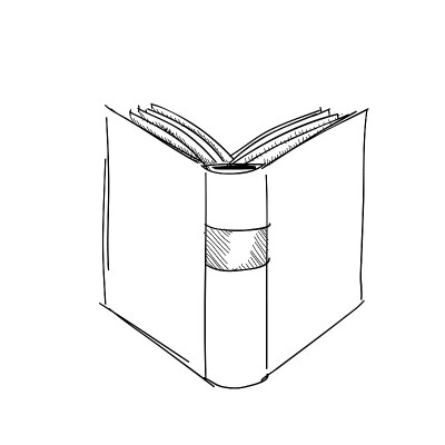 矢量素描手绘旧书