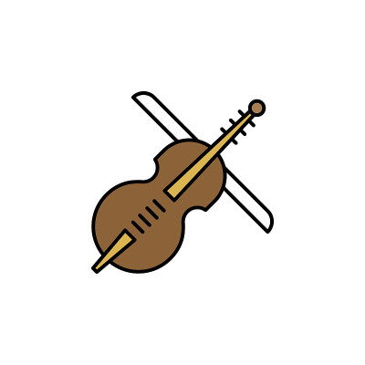 小提琴，死亡轮廓图标。详细的死亡插图图标。可以用于web, logo，手机应用，UI, UX