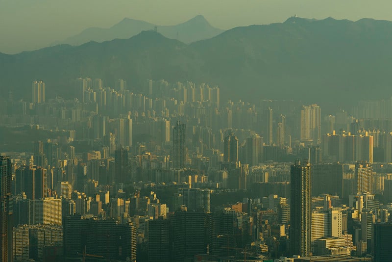 香港高密度的住宅楼宇