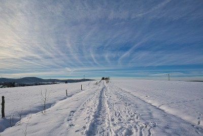 图林根州冬天的雪景