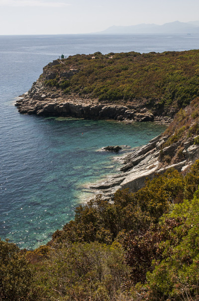 科西嘉岛:科斯角西海岸锯齿状的绿色海岸线，以其野生景观而闻名