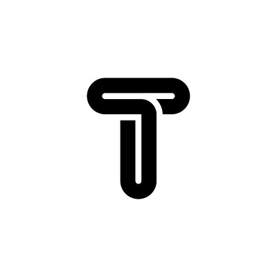 粗圆线字母标识T