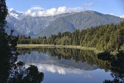 马西森湖，镜湖，狐狸冰川，新西兰