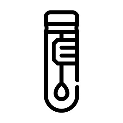 Stick in flask for analysis line icon vector插图