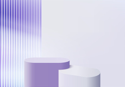 3d背景产品用几何平台展示最小的玻璃平台场景。背景矢量三维渲染平台。站着展示化妆品。台座上的舞台陈列