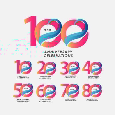 100周年庆典梯度矢量模板设计插图