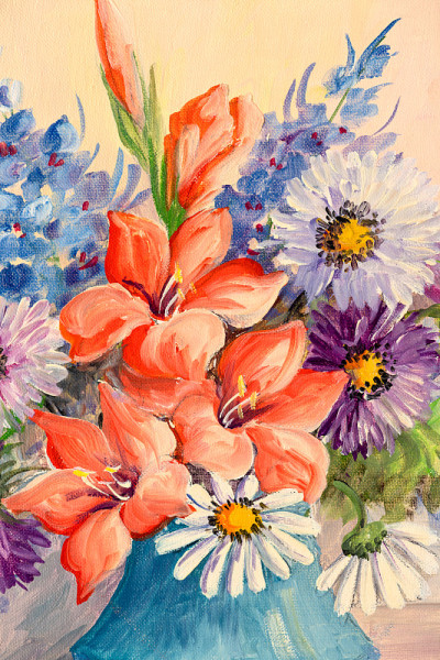 花卉花束静物油画