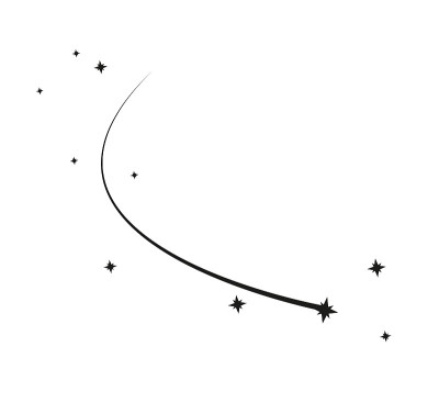 摘要陨星矢量-白色背景上带有优雅星迹的黑色流星-流星体，彗星，小行星