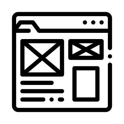 前端网站样式图标矢量大纲插图