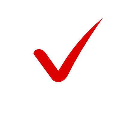 红色的勾号或勾号图标。在孤立的背景上勾选标记图标的平坦样式。卡通的勾勾图标。向量