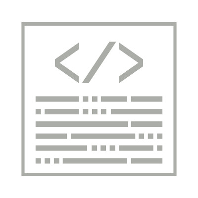 Browser window with a pair of brackets and a slash