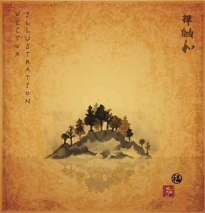 岛上有树，有雾