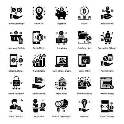 Bitcoin Solid Icons Pack