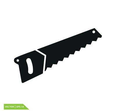 Hand saw icon vector logo template