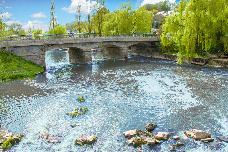 La Gacilly。Le pont。Morbihan, Bretagne