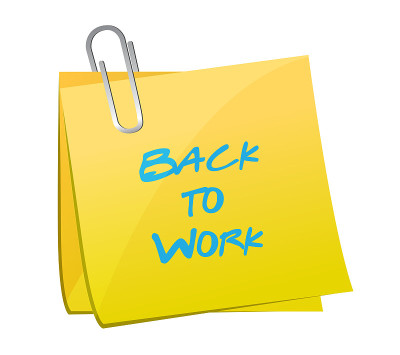 Back to work post message loading concept