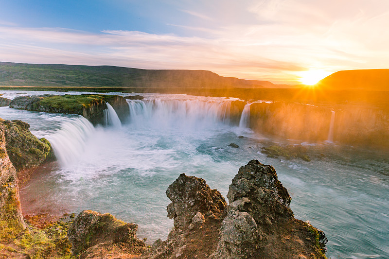 Godafoss,瀑布。冰岛、欧洲