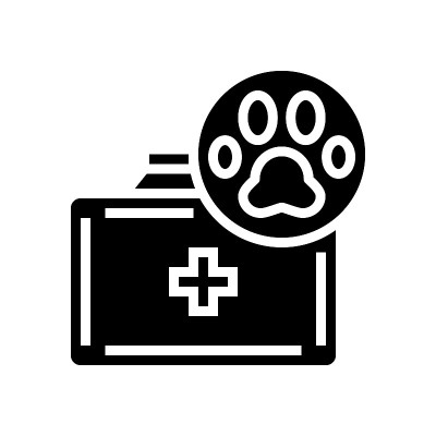 宠物急救箱字形图标矢量插图