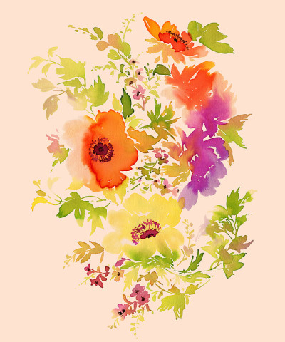 鲜花水彩插图