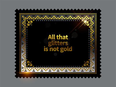 Gold ethnic frame background