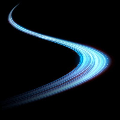 Light realistic curve. Magical sparkling golden gl