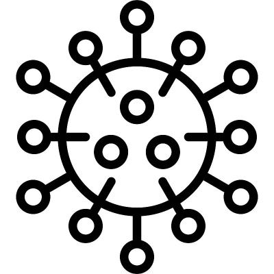 病毒或细菌矢量插图，线条样式图标