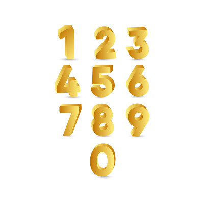 三维数字黄金标签矢量模板设计插图